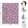 thumbnail image 4 of Purple White Butterfly Pattern Blanket,Comfortable Soft Flannel Throw Blanket,All Season,Warm Lightweight Blankets for Sofa Bed Couch Living Room Chair,30"x40", 4 of 4