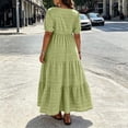 thumbnail image 6 of HBYJLZYG Women's Plus Size Maxi Dress, Square Neck Puff Sleeve with Tiered A-Line Skirt and Side Pockets, Casual Summer Vacation Outfit for Women, 6 of 9