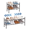 thumbnail image 1 of STORAGE MANIAC Zapatero expandible, zapatero apilable para armario, zapatero pequeño organizador para entrada, zapatero ajustable para garaje, zapatero para puerta delantera, zapatero de metal, negro, 1 of 5