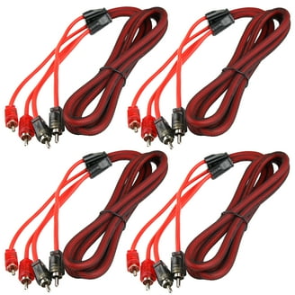 DS18 Ultra Flex 1ft RCA Cables - 2 Channel Shielded (2 Pair / 4 Cables) For Competition