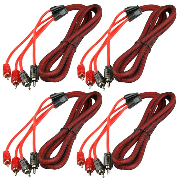 4 Pack 6 Ft RCA Cable OFC Interconnect DS18 R6 Competition Rated Performance Red