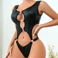 thumbnail image 3 of NECHOLOGY Ropa Interior Mujer Adulto Lencería De Mujer Sexy Para Sexo Body de malla de contraste de piel sintética para mujer, lencería de una pieza con tiras Negro X-Grande, 3 of 7