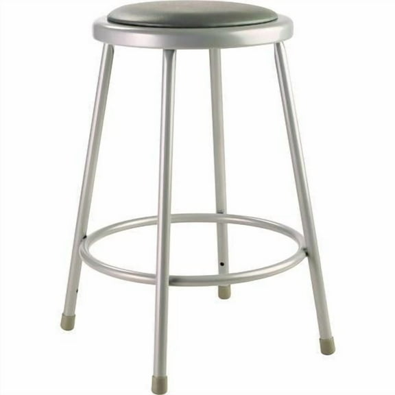 6400 Series Fixed Height Heavy Duty Vinyl Padded Steel Stool, Backless, Supports 500 lb, 24" Seat He | Bundle of 2