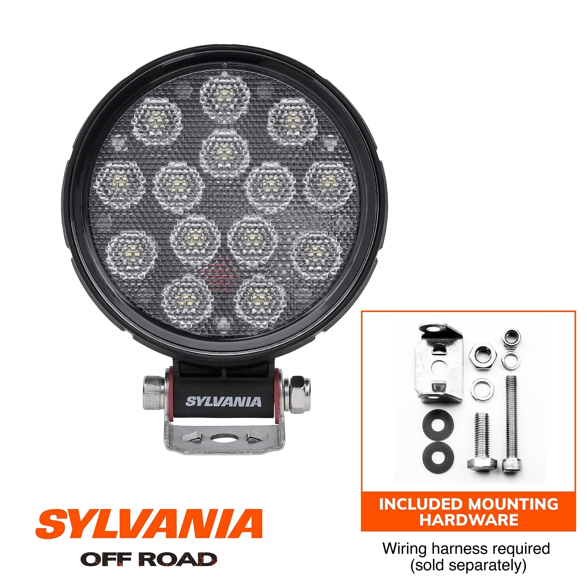 Sylvania Rugged 4 Inch Round LED Light Pod Flood 2100 Lumens, 1 pack, Compatible with Multiple Cars