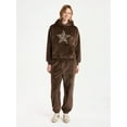 thumbnail image 2 of No Boundaries Faux Fur Graphic Hoodie, Women's, 2 of 5