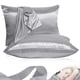 thumbnail image 4 of Funda de almohada 2pcs Funda de almohada de satén de poliéster Ropa de cama Funda de almohada para dormir, Gris, UK / US-Q, 20x30 Pulgadas AweSitey HA003643-11, 4 of 7