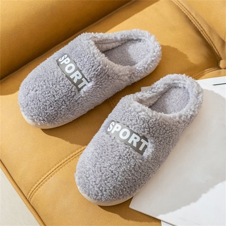 

uikmnh Warm Slippers Cotton Warm Home Couple Style Thick Plush Cotton Slippers Men s Slippers Men s Slipper 11