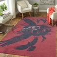 thumbnail image 7 of Vking Raven Skull Area Rug Rugs for Living Room Bedroom, Skull Rugs for Living Room Bedroom, Gothic Carpet, Washable Non Slip Soft Low Pile Indoor Area Rug & Room Decor, 7 of 7