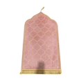 thumbnail image 3 of yuksok Islamic Muslim Prayer Rug Soft Home Embossing Portable Decoration Ramadan Gifts Pink, 3 of 9