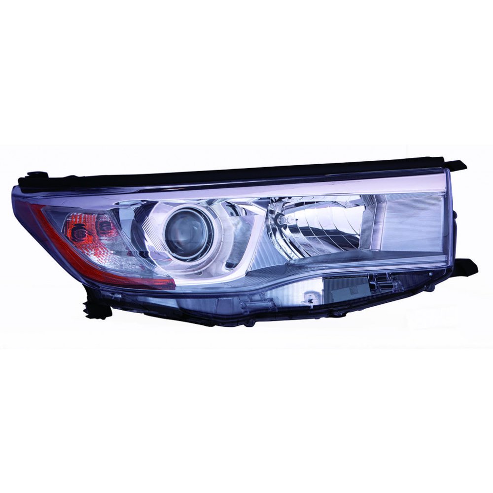For Toyota Highlander Headlight Assembly 2014 2015 2016 Passenger Side w/Smoked Chrome Accent