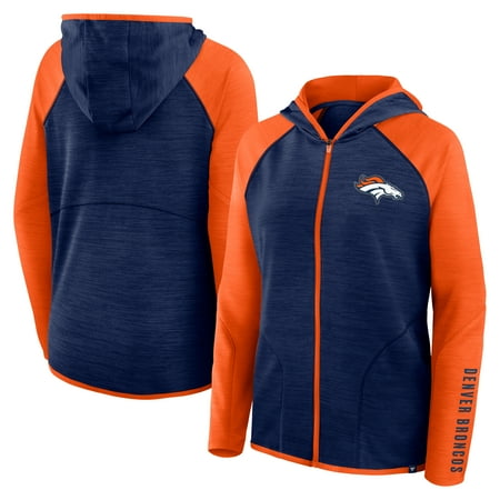 Women's Fanatics Navy Denver Broncos Plus Size End Around Pass Full-Zip Hoodie
