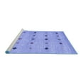 thumbnail image 2 of Ahgly Company Machine Washable Indoor Square Abstract Blue Contemporary Area Rugs, 4' Square, 2 of 4