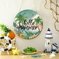 thumbnail image 3 of Ymaotrade Wooden Hello Summer Hanging Sign for Front Door Porch, Tropical Beach Theme Sign, Rustic Farmhouse Door Hanger for Front Door Porch, Summer Home Office Decoration12in, 3 of 7