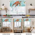 thumbnail image 5 of 2 Pack Coastal Valance for Window Orange Sea Turtle Starfish Coral Ocean Kitchen Valance Rod Pocket Short Curtain Topper Decorative Window Treatment for Living Room Bedroom 42"x18", 5 of 8