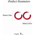 thumbnail image 6 of Minimalist Half Huggie Hoop Earrings for Women Acrylic Lightweight Chunky C Shaped Open Hoops Round Tube Stud Earrings Fashion Vintage Y2K Holiday Party Jewelry for Mother, 6 of 12