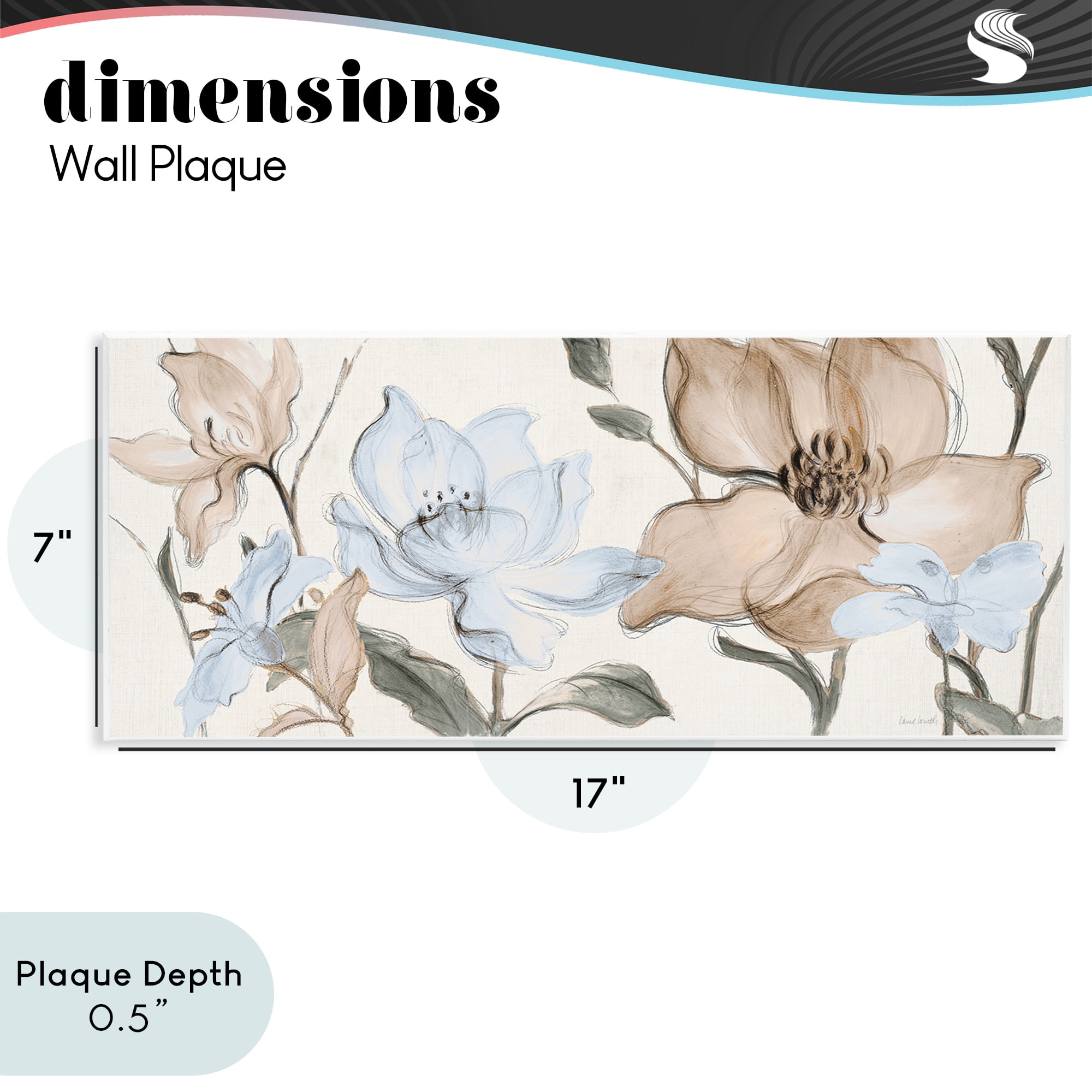 Stupell Industries Soft Whispering Florals Wall Plaque Art, design by Lanie Loreth