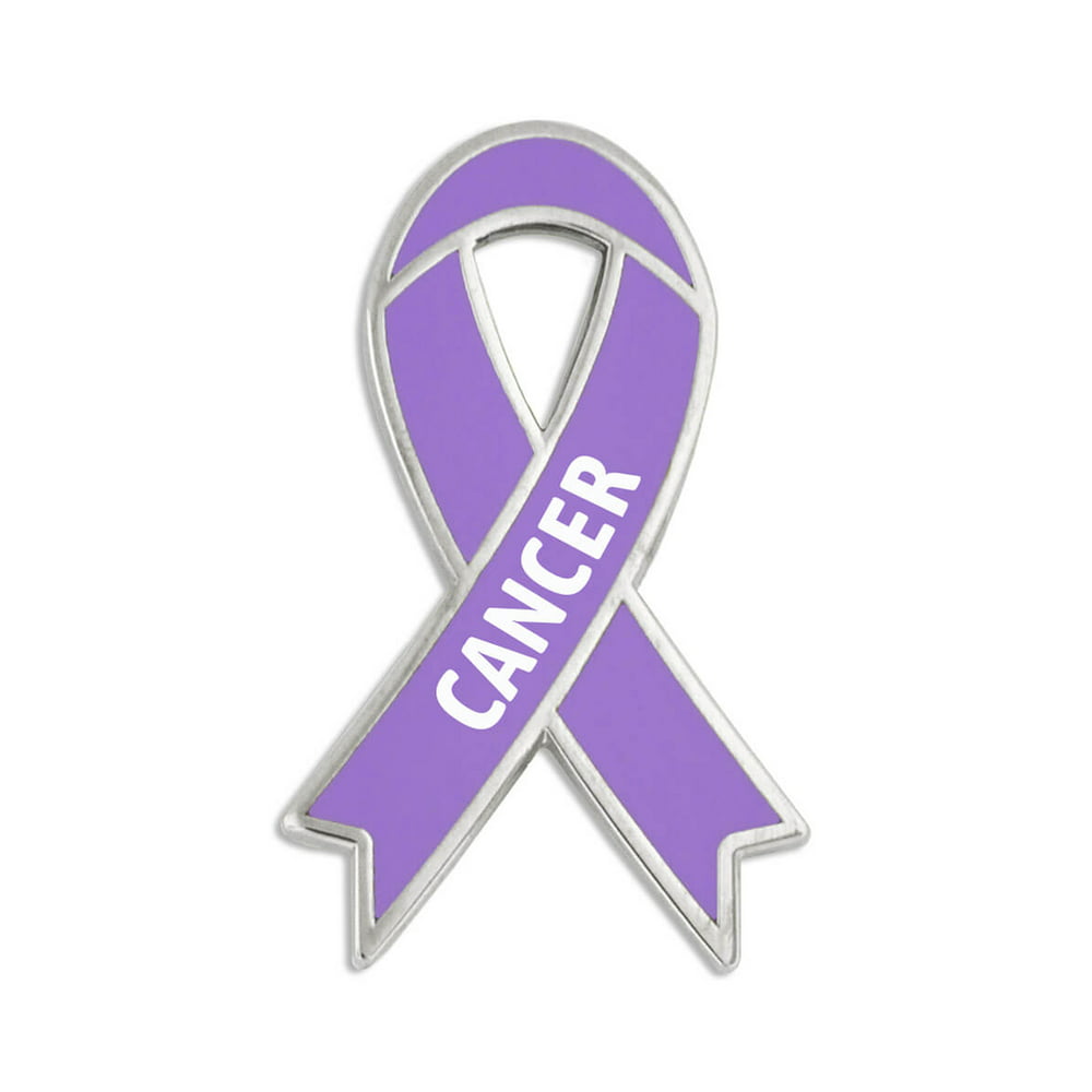 Pinmarts Cancer Light Purple Awareness Ribbon Enamel Lapel Pin