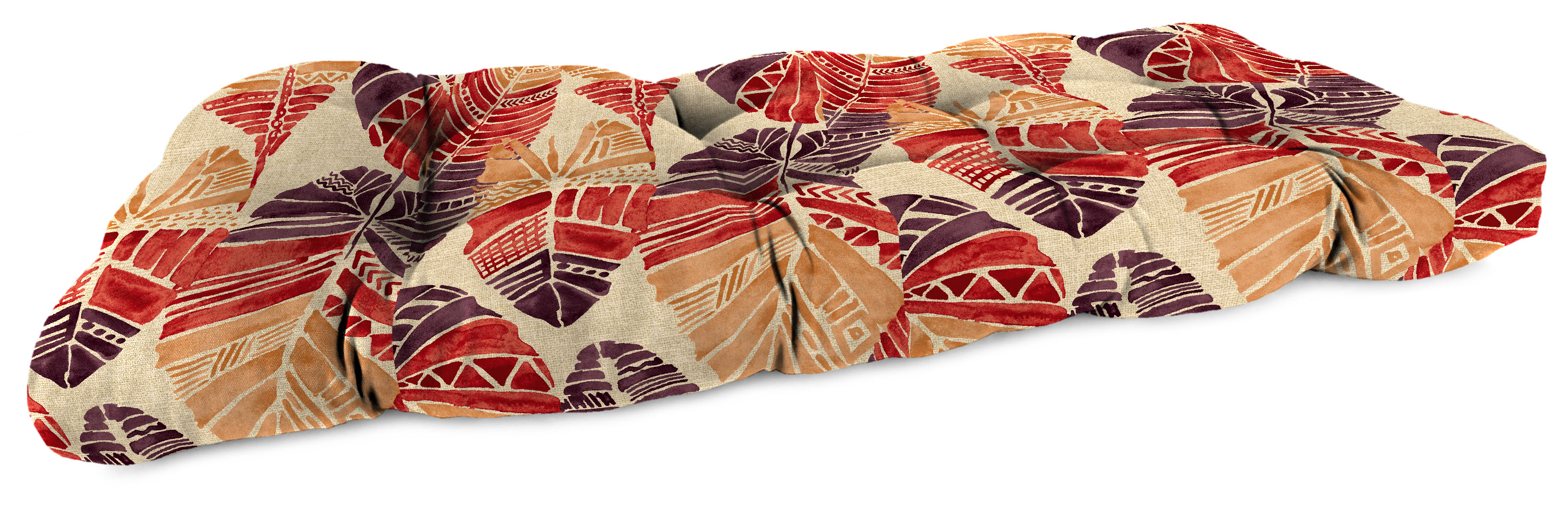 Jordan Manufacturing 44" x 18" Multicolor Rectangle Settee Outdoor Seating Cushion