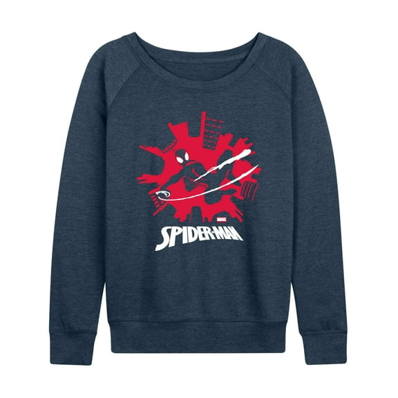Marvel - Spider-Man Miles Skyline  - Women's French Terry Long Sleeve Pullover