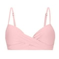thumbnail image 5 of Bikini Top for Women with Underwire Support and Removable Pads, Ribbed Texture, Solid Rose Red Color, Size L, for Beach or Pool Use, 5 of 5