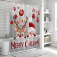 thumbnail image 5 of Christmas Shower Curtain Set - Small 36" x 72" Washable Bathtub Curtain with 12 Hooks, Cute Santa Claus Reindeer Red Xmas Balls Snowy Grey Waterproof Fabric Stall Shower Curtains for Bathroom Décor, 5 of 6