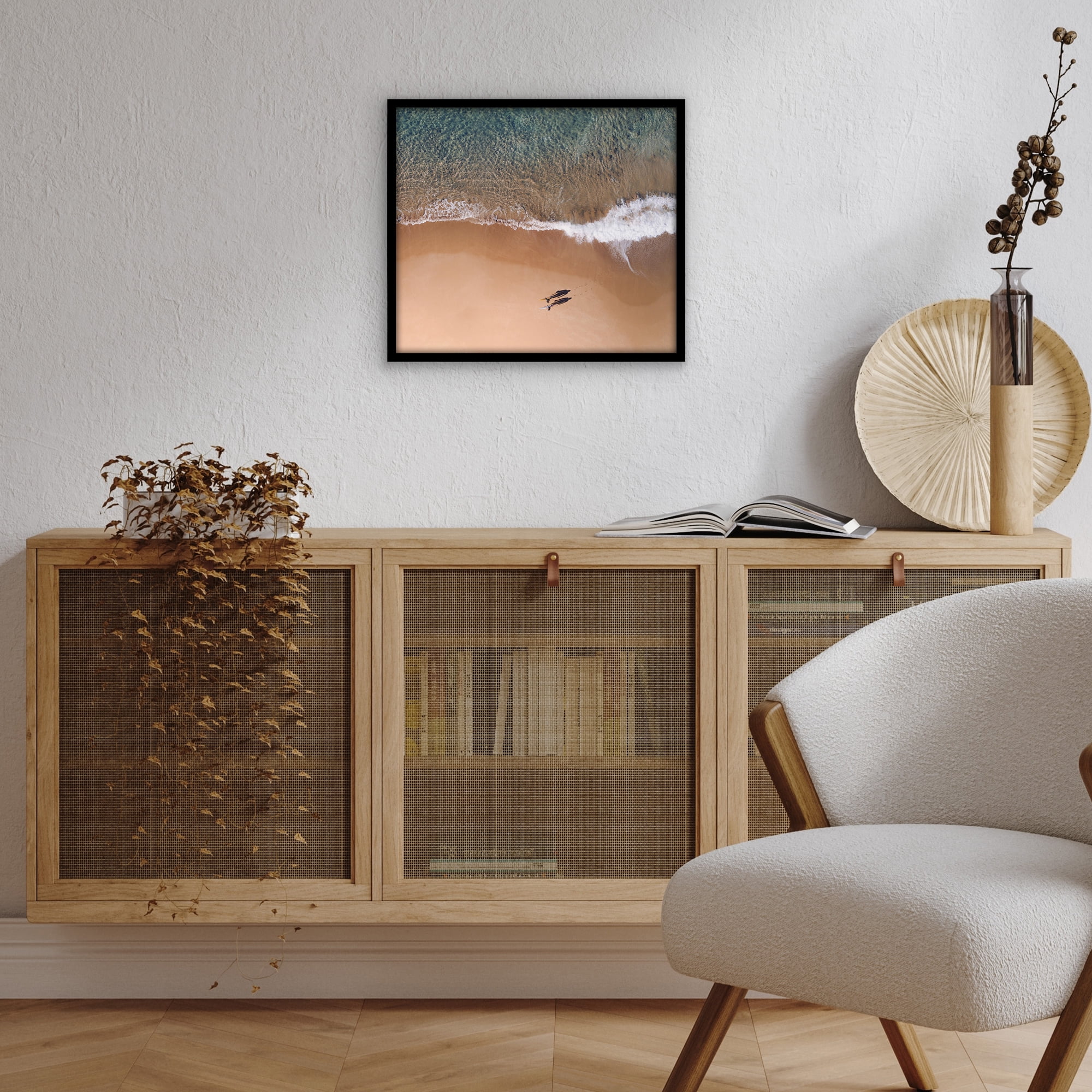 Americanflat 14x16 Picture Frame with Polished Plexiglass Streamline Collection Thin Border Wall - Black