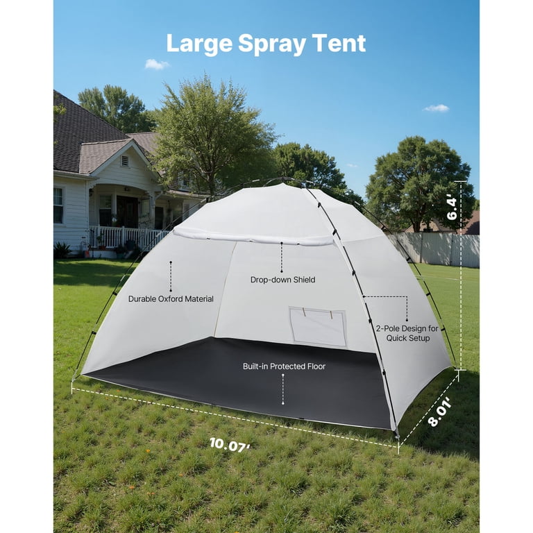 KFFKFF Portable Paint Booth Tent, 115.35 x 90.55 x 74 inch Spray