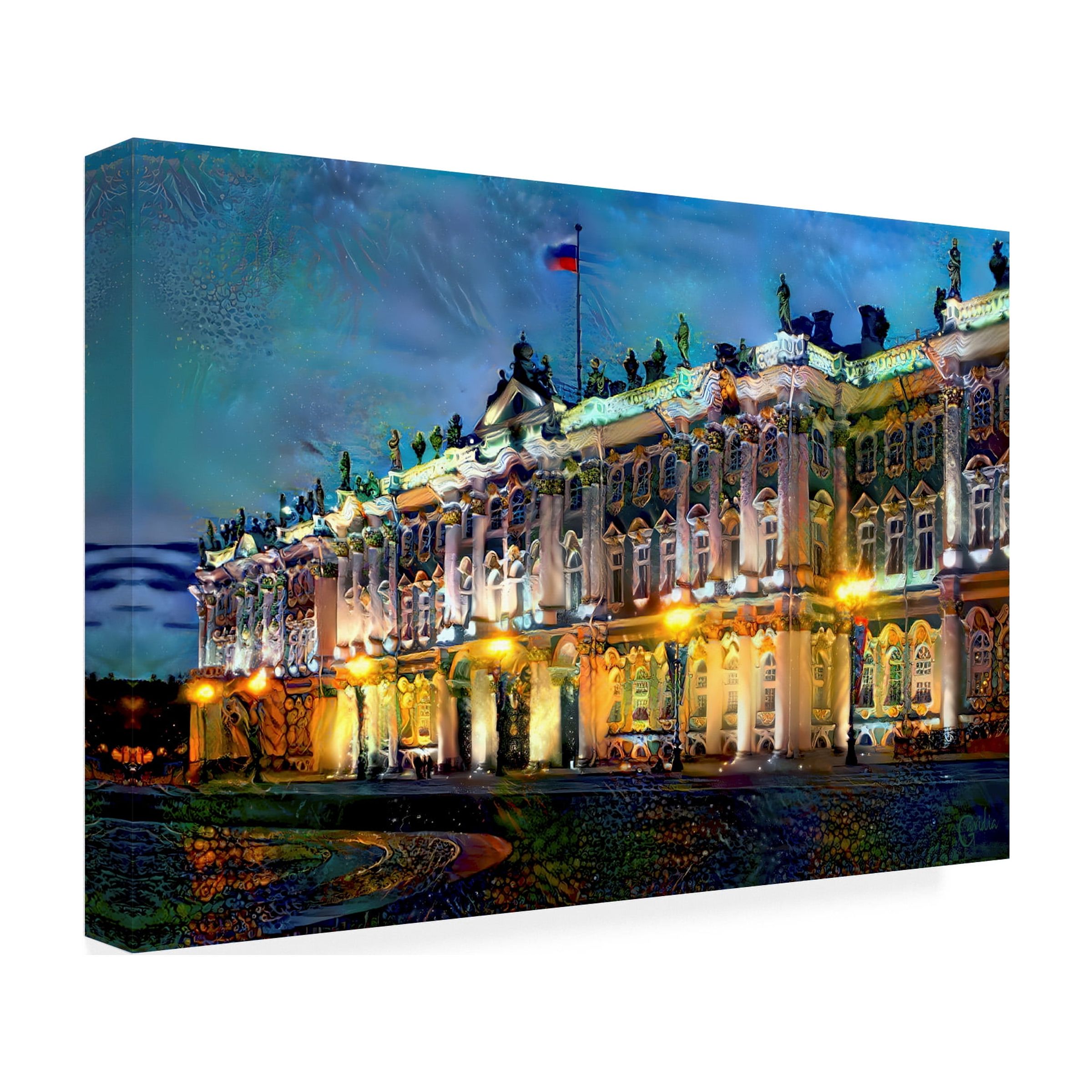 Canvas Wall Art - Pedro Gavidia 'Saint Petersburg Russia Hermitage Museum' Wall Art for Living Room, Bedroom, or Office Décor by Trademark Fine Art - 47 x 30 Inches