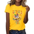 thumbnail image 3 of XAOFW Women's T-Shirts Carnival Short Sleeve Crewneck Cartoon Print T Shirt Everyday Wear Relaxed Fit Tee Shirts Holiday Vacation Comfortable Stylish Tops, 3 of 6