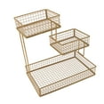 thumbnail image 2 of Fancyes Counter Basket Snack Display Tray Space Saving Container Multi Tier Living Room Fruit Tray Metal Wire Storage Basket gold, 2 of 8