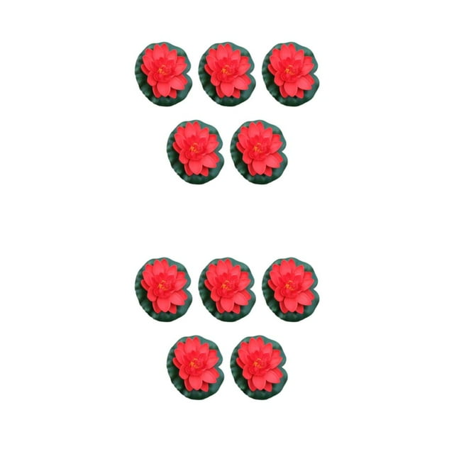 kurtrusly 5 Pcs Flotteur Fleur Artificielle Grand Application Durabilité Longue Durée Facile Rouge Vif 2 Ensembles
