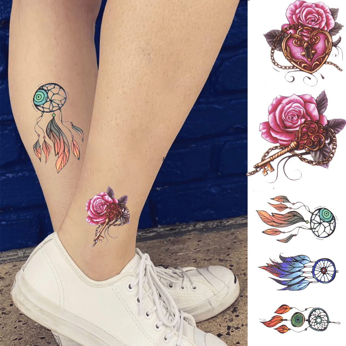 30Pcs/Pack 3D Butterfly Flower Feather Pattern Temporary Tattoo Sticker, Small Size Body Arm Shoudler Wrist Fake Tattoo Sticker - AliExpress