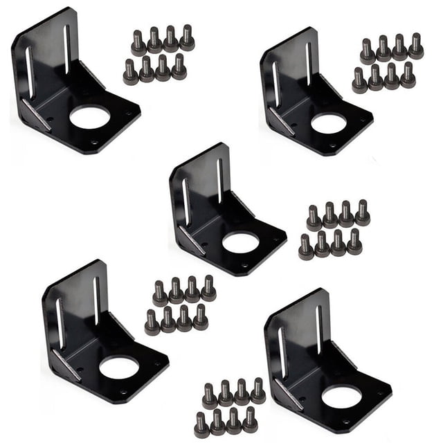 LOLIPPYY 5Set Steel Bracket For Stepper Motor Mounting Ergonomic Design Black Square 17 Industrial Use