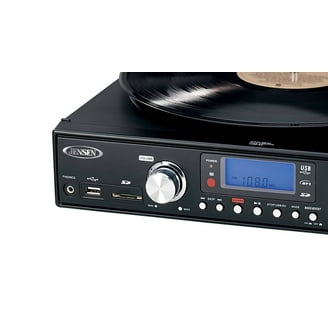 JENSEN JTA-455 Bluetooth 3-Speed Stereo Turntable with Metal Tone