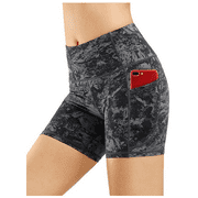 High-Waist Women's Shorts with Side Pockets, Suitable for Exercise and Yoga Black S