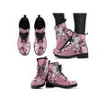 thumbnail image 3 of Woobling Womens Leather Boot Lace Up Ankle Boots Floral Short Bootie Non Slip Booties Work Rose 6.5, 3 of 6
