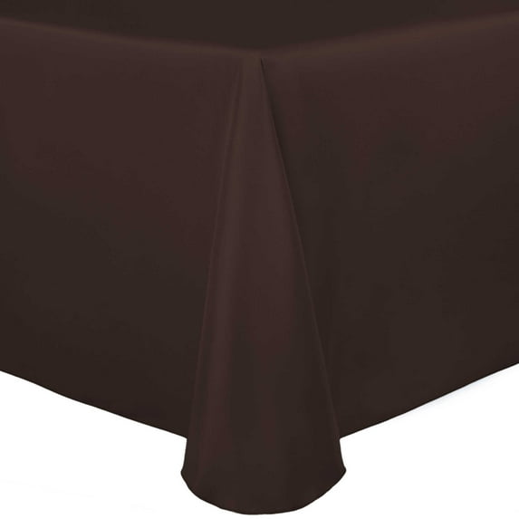 Ultimate Textile (5 Pack) Satin 60 x 84-Inch Oval Tablecloth - for Home Dining Tables, Espresso Brown