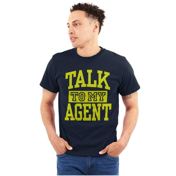 Talk To My Agent Sarcastic Athlete Plus Size Crewneck Graphic Tee Shirt Brisco Brands 2X