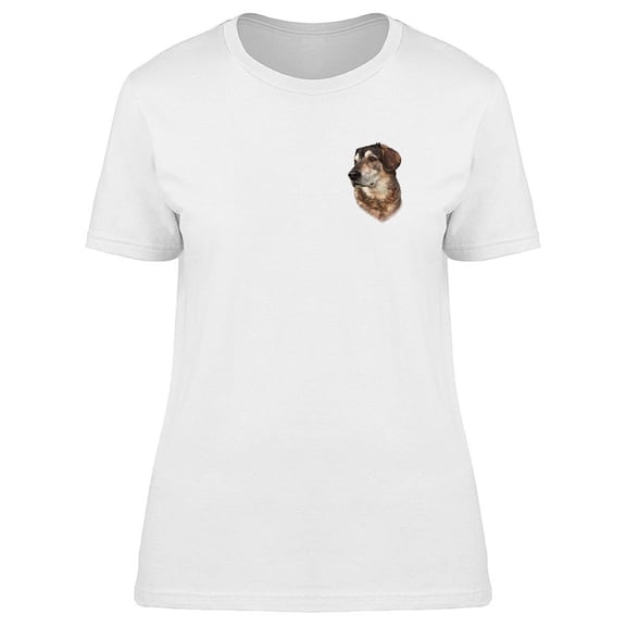 Cute Brown Dog Pocket Graphic Tee Women's -Image by Shutterstock