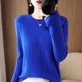 thumbnail image 2 of 2024 Women Sweaters Autumn Winter Long Sleeve Pullovers O-neck Stripe Warm Pullover Korean Fashion Bottoming Shirts Loose Jumper, 2 of 5