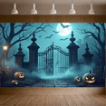 thumbnail image 4 of Halloween Theme Decorative Banner Spooky Atmosphere Jack o Lanterns Gate Design for Outdoor Decorating Holiday Party Night, 4 of 5