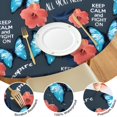 thumbnail image 4 of Pioneer Flower Floral Print Pattern Round Fitted Tablecloth with Elastic Edge,Dining Table Cover Waterproof,Outdoor Round Tablecloth for Camping,Dining,Indoor and Outdoor, 4 of 7