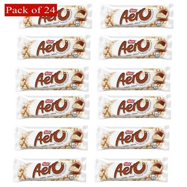 Aero Barres de Chocolat Blanc, 42 G/1,5 Oz (Lot de 24 Unités)