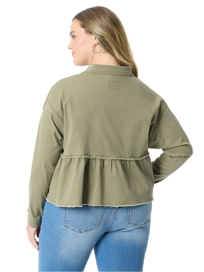 ジャケット・アウター Utility Jacket Free Assembly Women's Belted Cotton Utility Jacket, Sizes XS