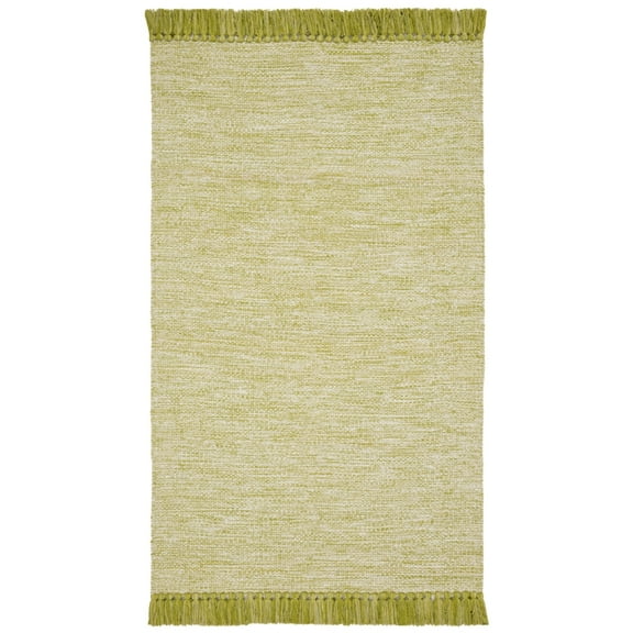 SAFAVIEH Montauk Justin Solid Braided Cotton Area Rug, Olive/Green, 3' x 5'