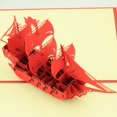 thumbnail image 2 of Three new year greeting card 3D creative paper-cut paper boat Everything is going smoothly. greeting card business custom, 2 of 3