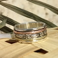 thumbnail image 5 of Boho Spinner Ring | 925 Sterling Silver Ring | Fidget Meditation Ring | Spinning Ring | Statement Ring | Special Wide Band Spinner Ring |, 5 of 10