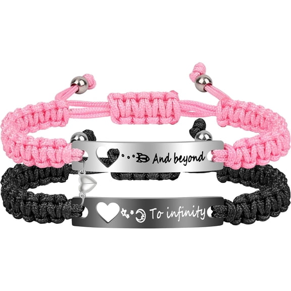 Matching Couple Bracelets for Boyfriend & Girlfriend – Adjustable Stretch Friendship Bracelets for Him and Her, BFF Valentine's Day Gifts