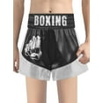 thumbnail image 5 of Hansber Kids Boys Girls Metallic Trim Martial Arts Boxer Training Outfit Boxing Robe And Sides Slit Shorts Set Black Silver 16, 5 of 6