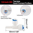 thumbnail image 2 of 1/4 Inch OD Tee-type Quick Connect Water Purifier Tube Connector Filter Pipe Joint for Reverse Osmosis System 5pcs, 2 of 7